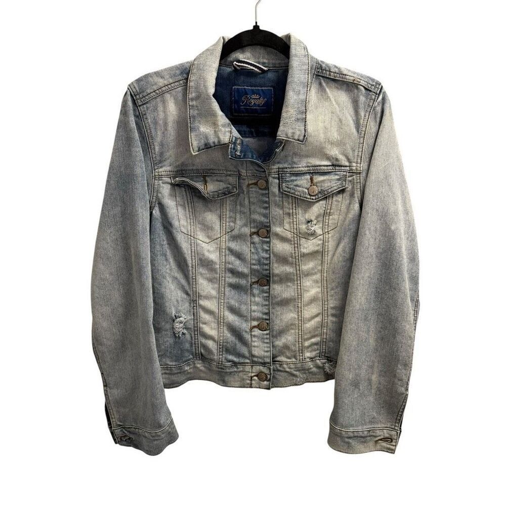 Royalty For Me distressed Jean jacket size large